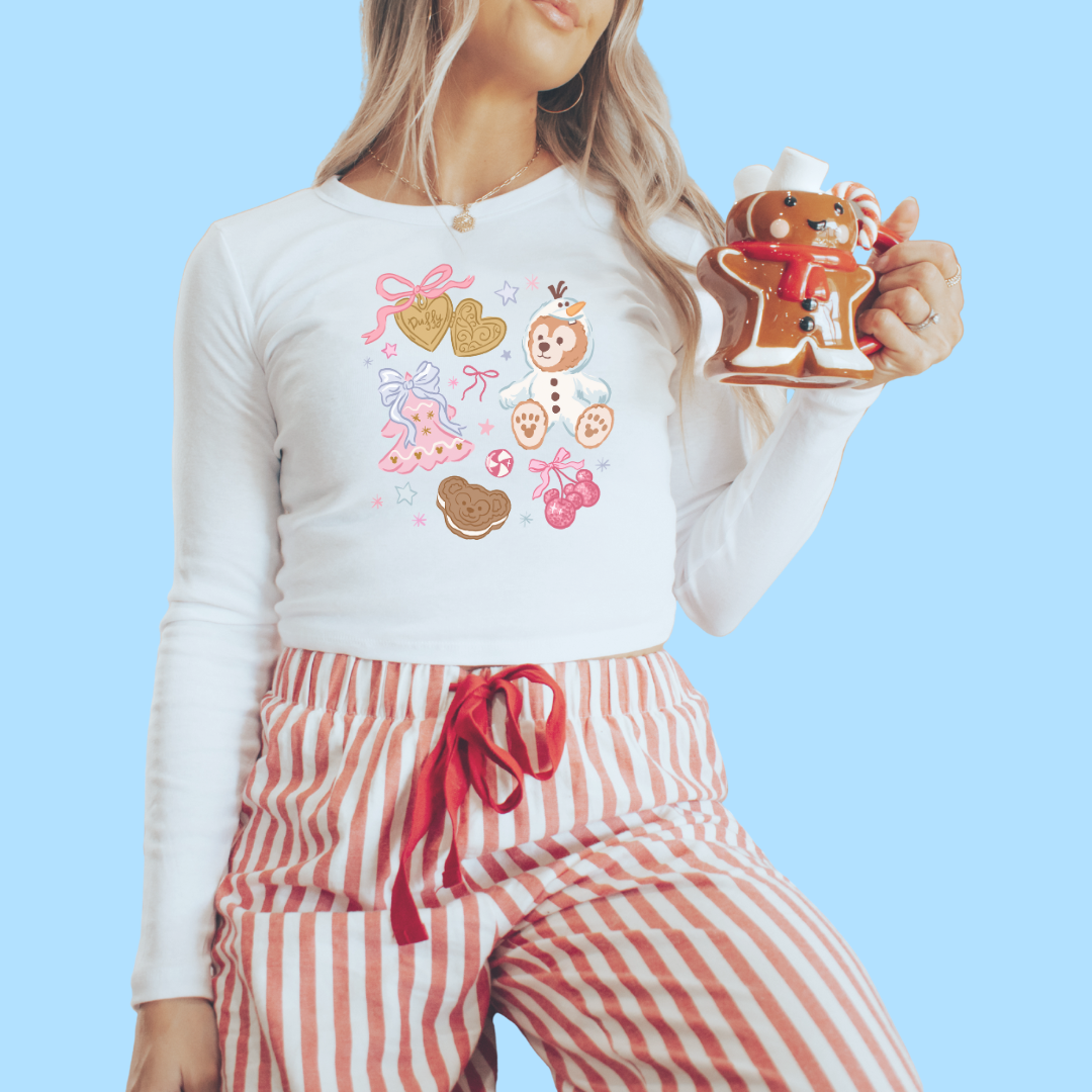 Snowy Friends Cropped Long Sleeve