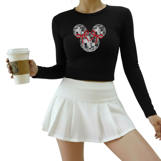 Merry & Bright Long Sleeve Cropped Tee