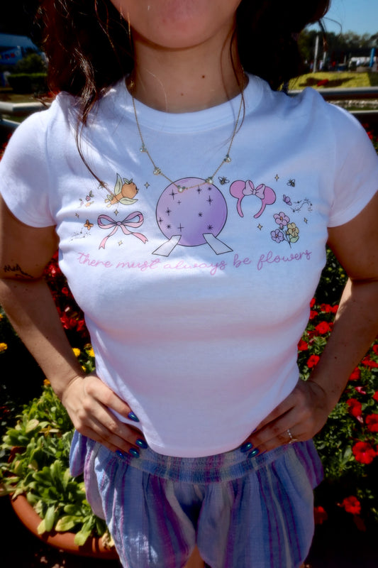 There Must Always Be Flowers Cropped Tee