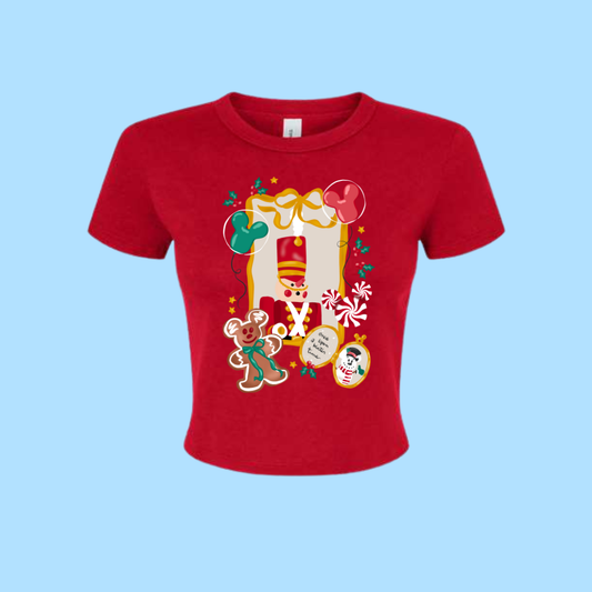 Once upon a Christmas time cropped tee